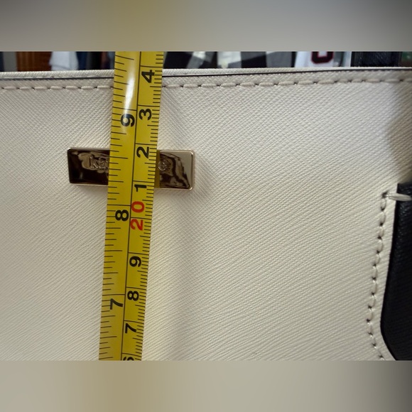 Kate Spade Ivory/Cream/Light Pink with Black Straps Handbag/Purse - Picture 9 of 11